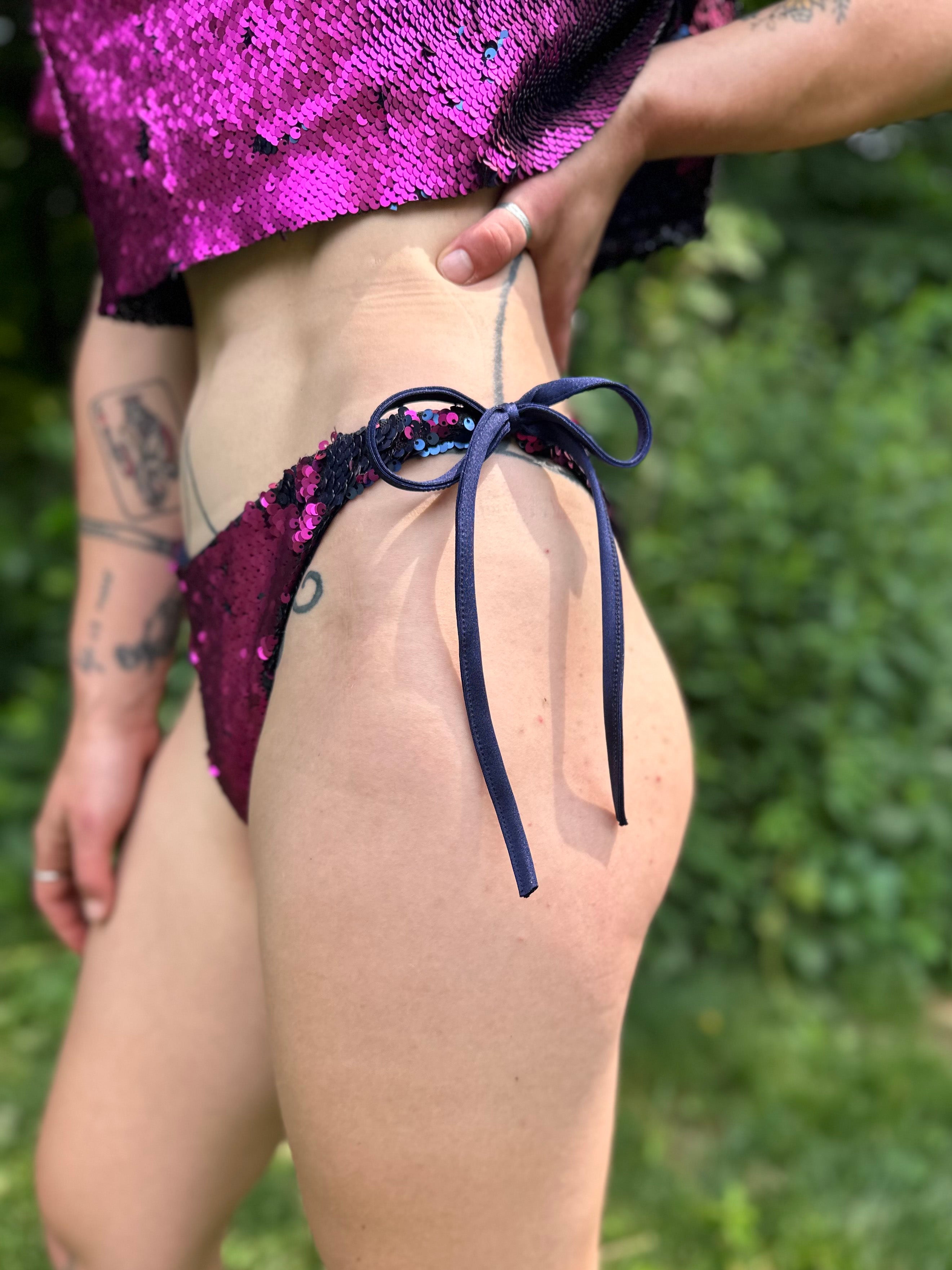 Starstruck Sequin Bottoms in Magenta & Navy