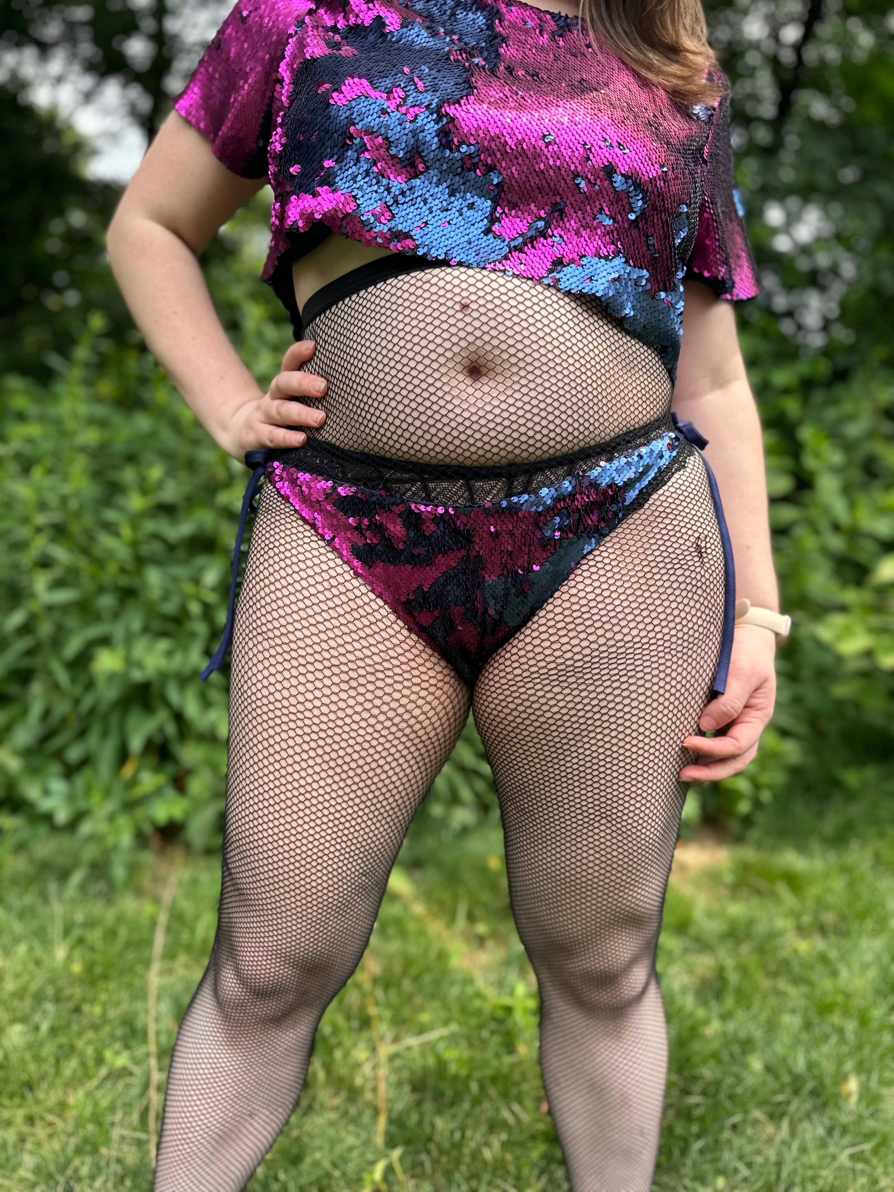 Starstruck Sequin Bottoms in Magenta & Navy