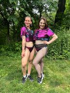 Starstruck Sequin Crop Top in Magenta & Navy