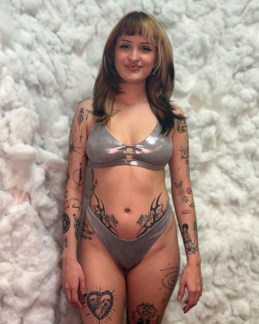 Stardust Mesh Bell Sleeve Bodysuit