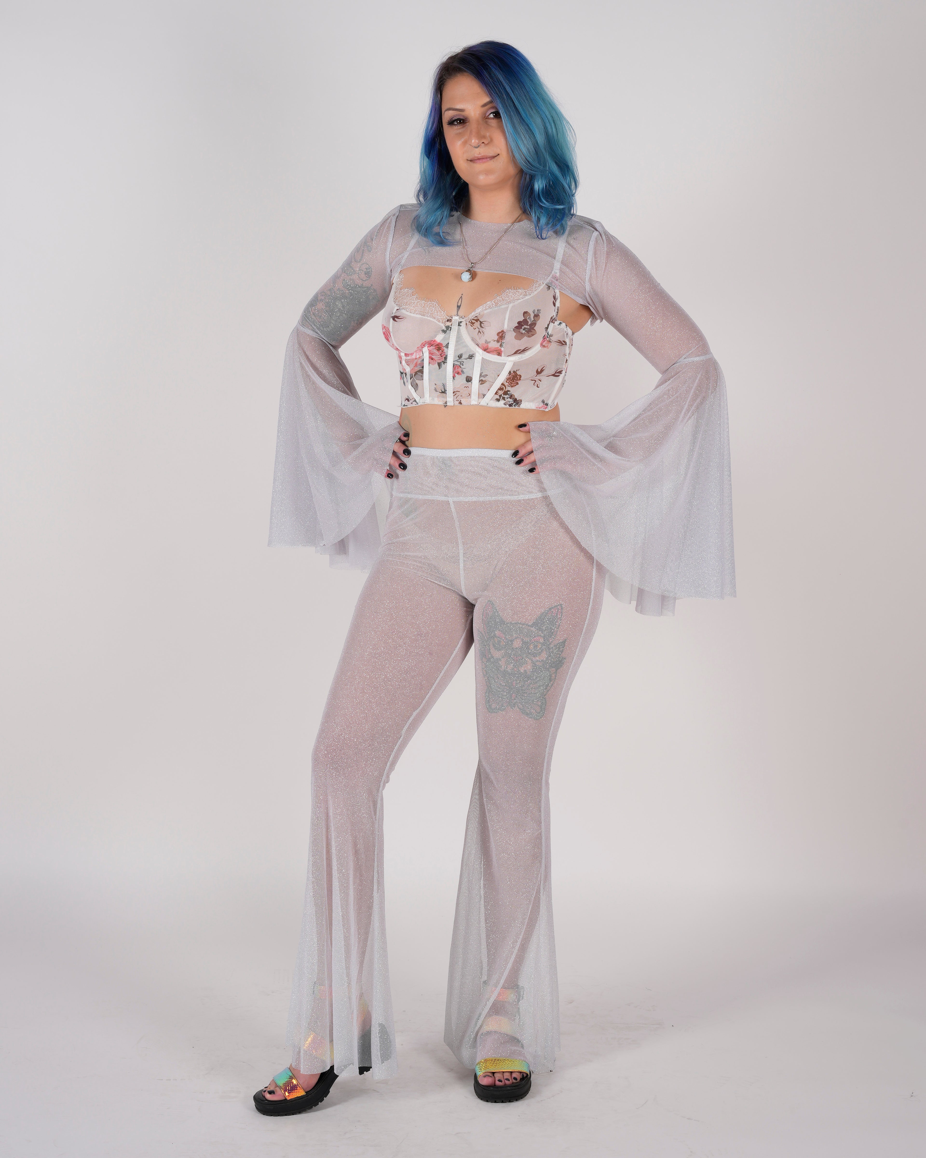 Mystic Bell-Bottom Pants - White