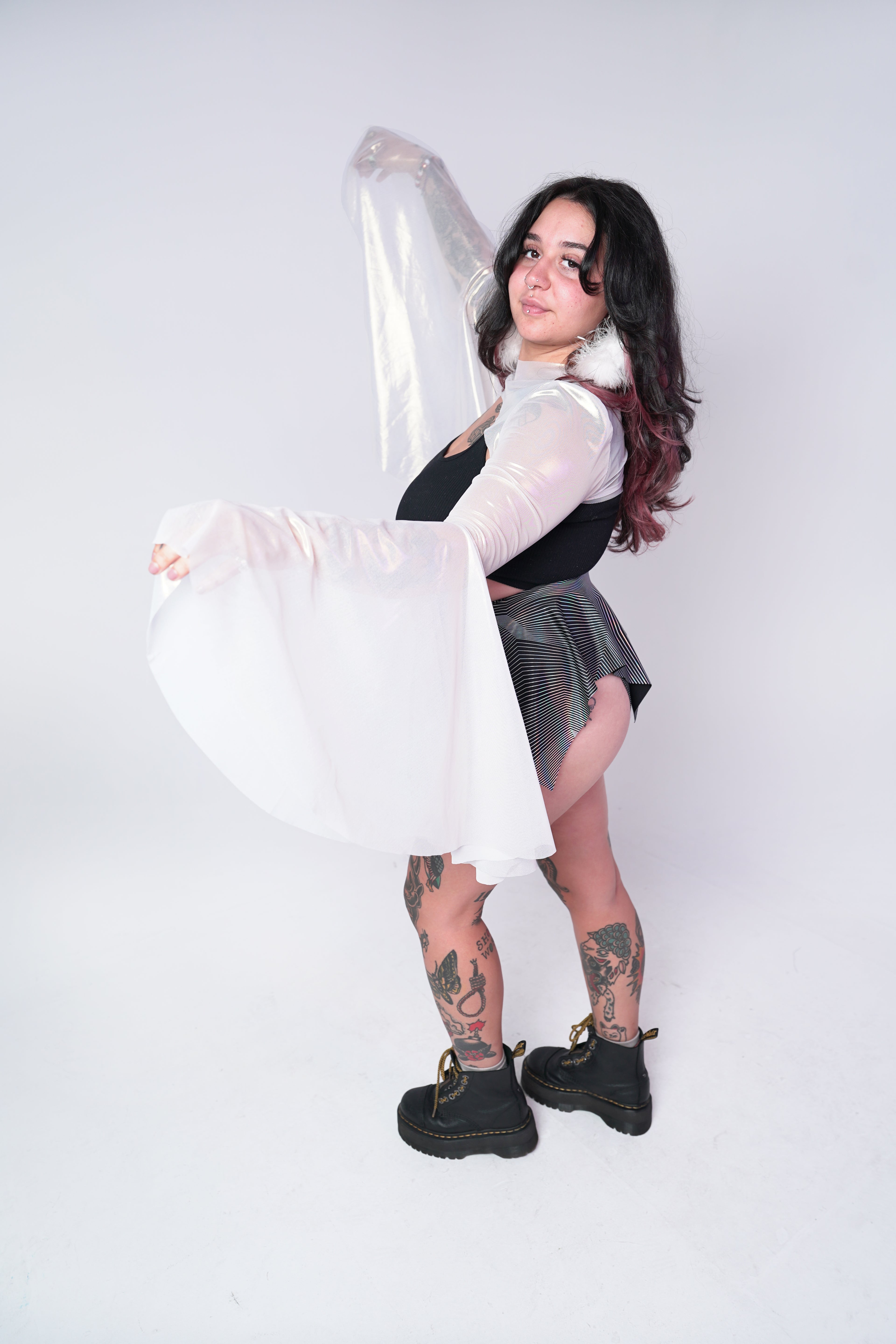 Stardust Mesh Bell Sleeve Shrug