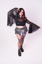 Stardust Hooded Mesh Crop-Top