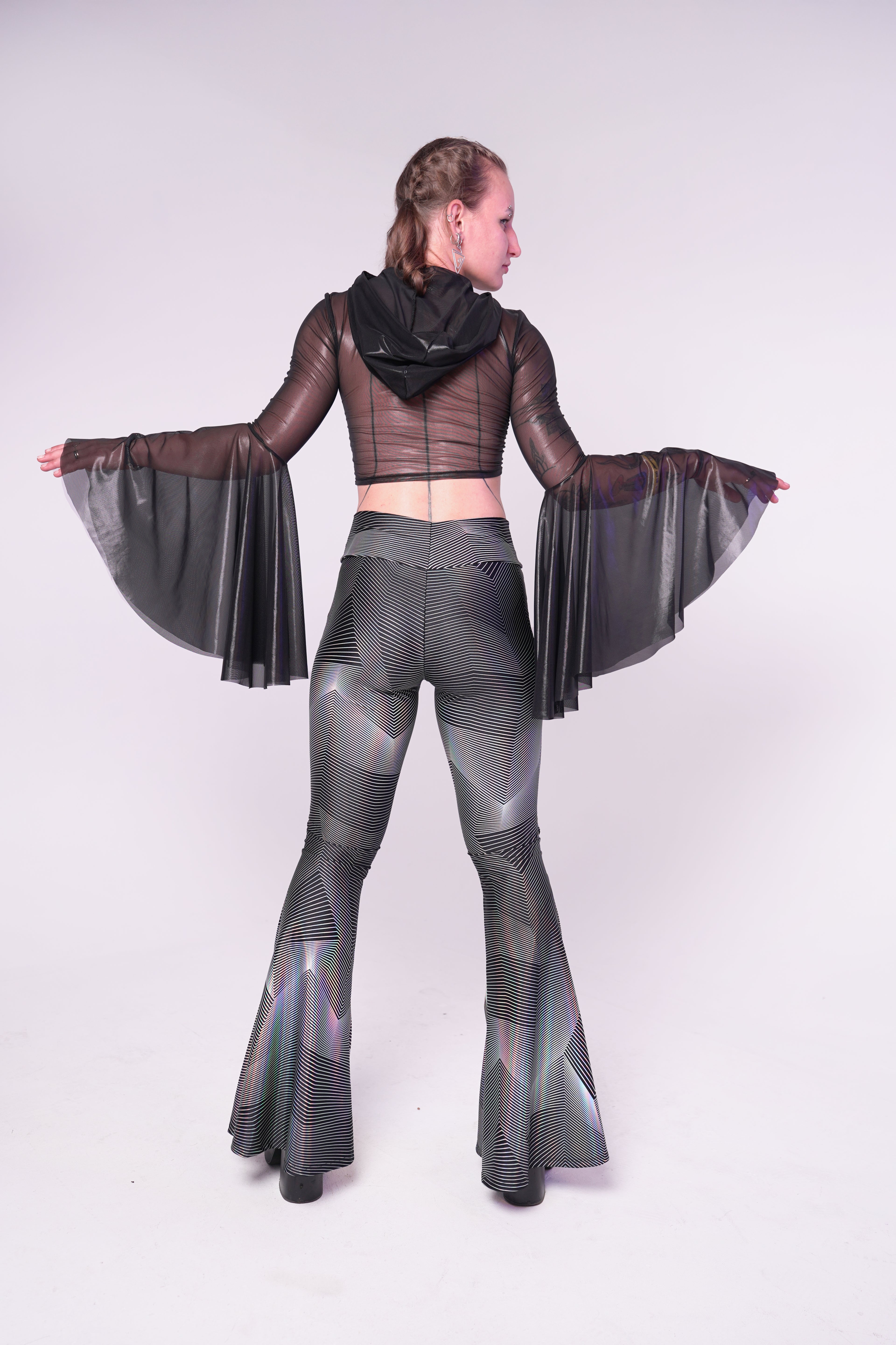 Stardust Hooded Mesh Crop-Top
