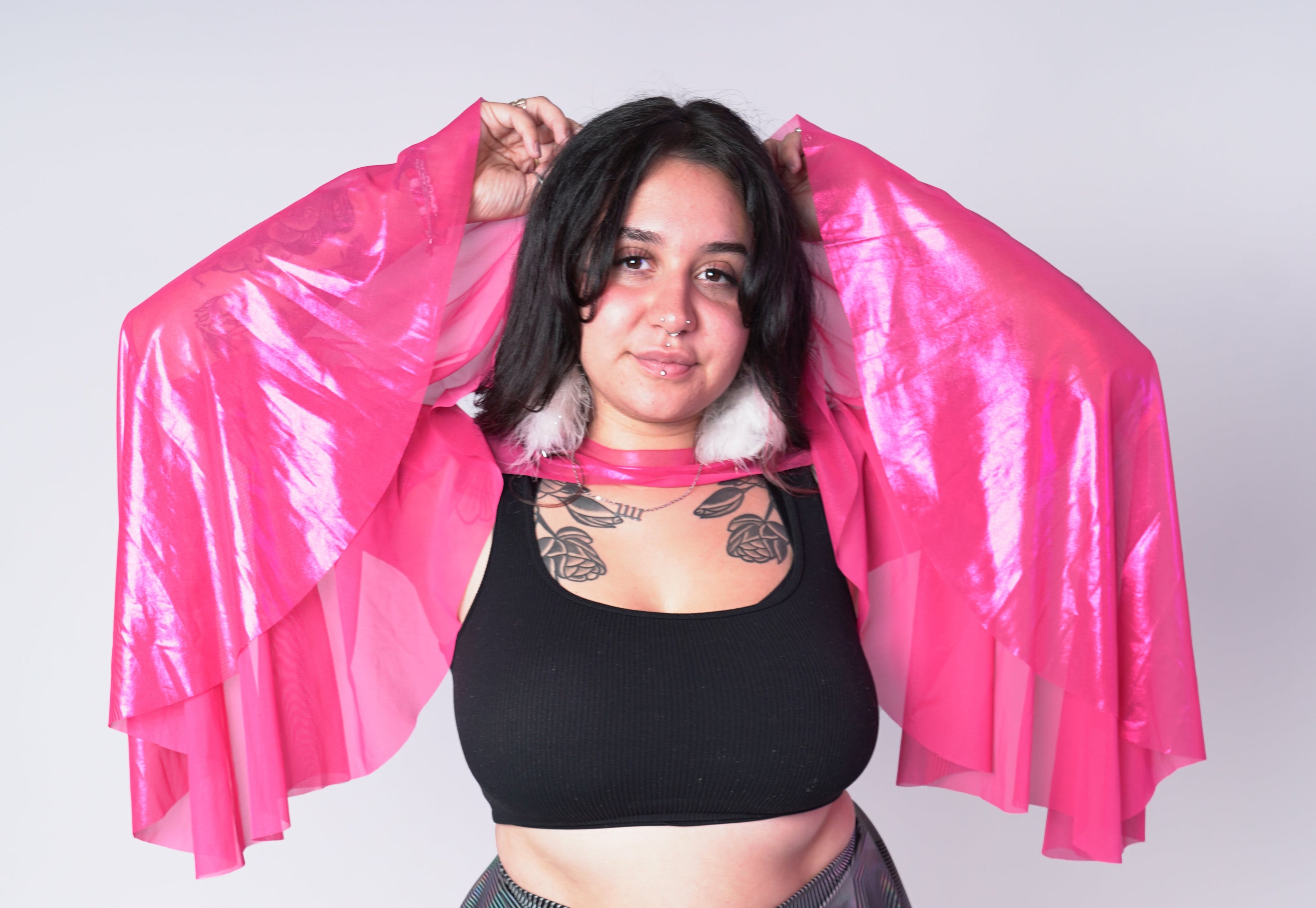 Stardust Mesh Bell Sleeve Shrug