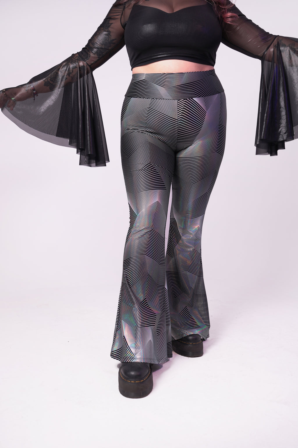 Metallic Geo Bell Bottoms