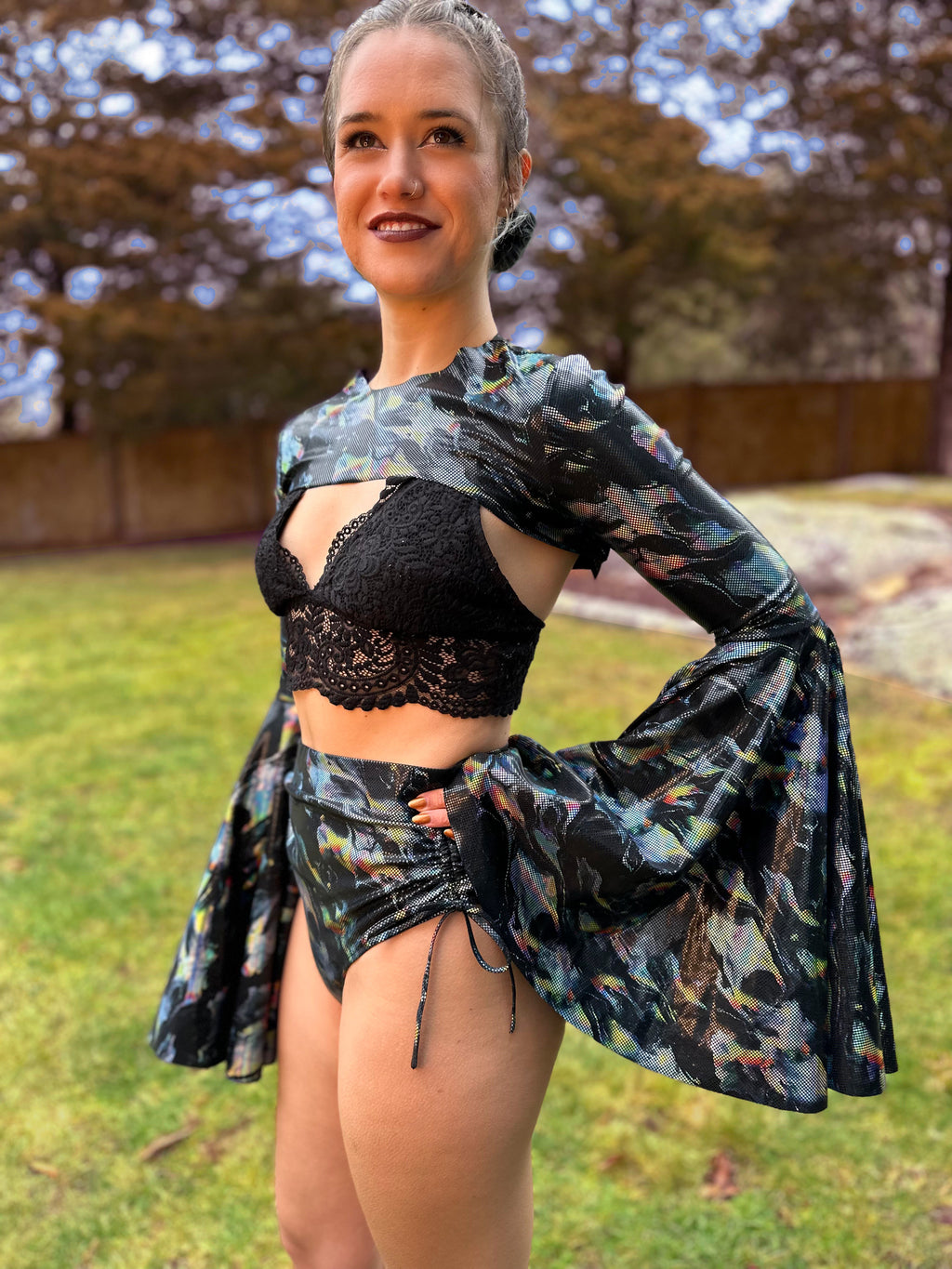 Cosmic Bell-Sleeve Shrug