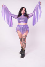Stardust Hooded Mesh Crop-Top