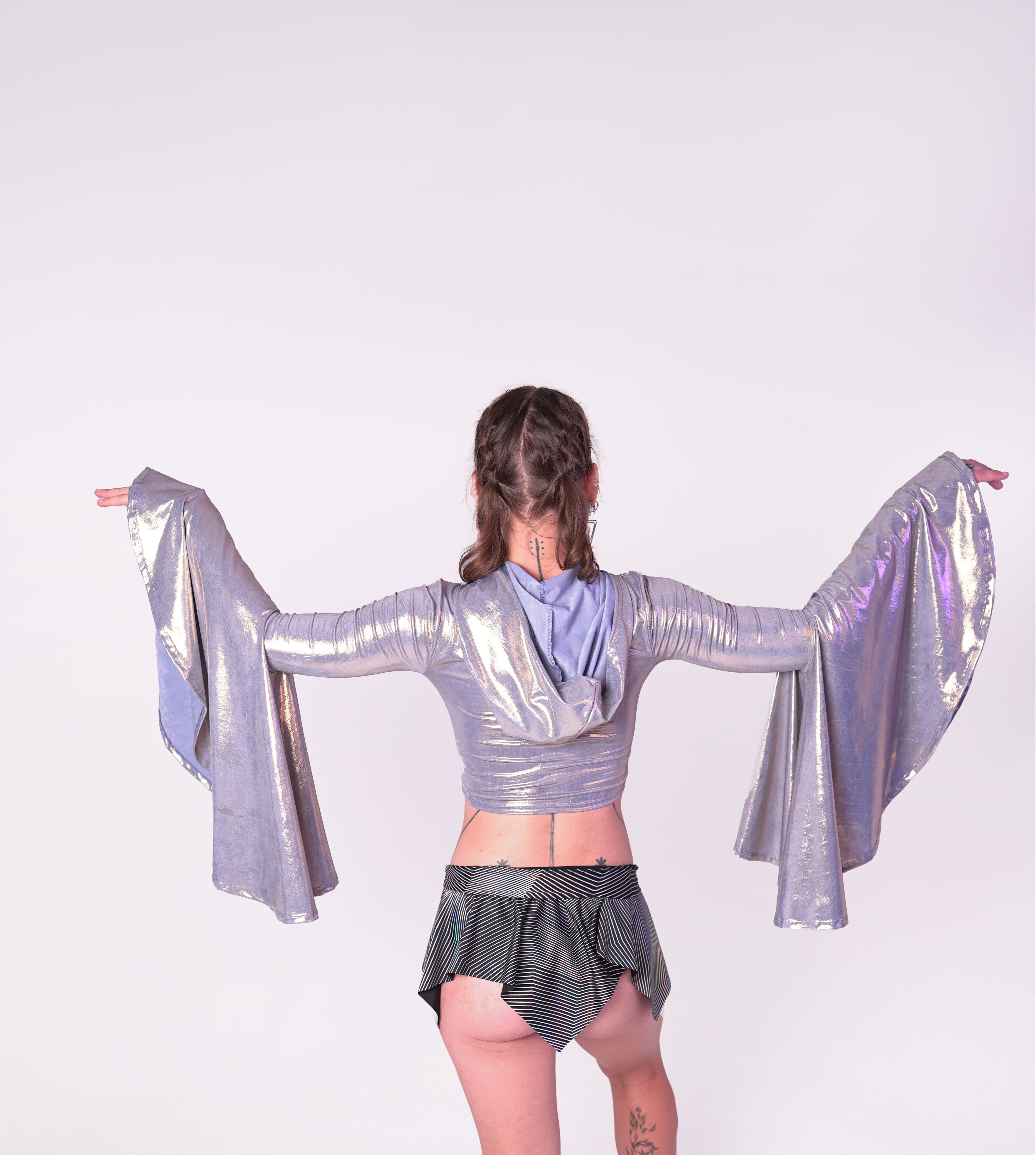 Sunbeam Hooded Bell Sleeve Crop Top